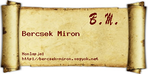 Bercsek Miron névjegykártya